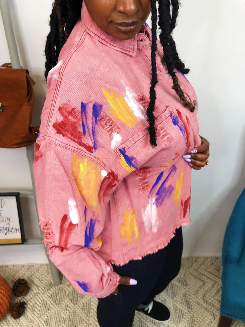 Iris & Rainbow Boutique #K837 Painting Life In Color POL Jacket 10 Iris & Rainbow Boutique #K837 Painting Life In Color POL Jacket