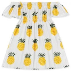 Iris & Rainbow Boutique New Arrivals #J226 Sweet Pineapple Off The Shoulder Dress