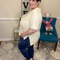 Iris & Rainbow Boutique New Arrivals #J12 Inside Out Pocket Tee (Banana)