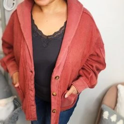 Iris & Rainbow Boutique New Arrivals #L379 Flawless Vintage Jacket (Brick)