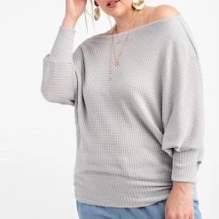 Iris & Rainbow Boutique Day To Day Off The Shoulder Top (lilac Grey) New Arrivals