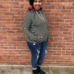 Iris & Rainbow Boutique New Arrivals #H123 Ampersand Mistletoe Double Hooded Sweatshirt