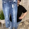 Iris & Rainbow Boutique New Arrivals #J831 Slashin Up My Knees Mid Rise Boyfriend Judy Blue Jeans