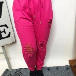 Iris & Rainbow Boutique #L524 A Savage Beginning Joggers (Hot Pink) New Arrivals