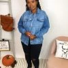 Iris & Rainbow Boutique #K910 Slay Every Day Denim Shacket New Arrivals