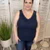 Iris & Rainbow Boutique #K6 Dreaming Of A Lace Tank (Navy)