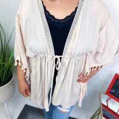 Iris & Rainbow Boutique #M739 Natural To The Core Kimono