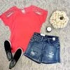 Iris & Rainbow Boutique #L952 Down With It Detroyed Judy Blue Shorts New Arrivals
