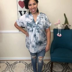 Iris & Rainbow Boutique #H824 Crash Into Me Tie Dye Top