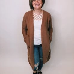 Iris & Rainbow Boutique #K301 Mornings With The Sunrise Cardigan (BROWN)