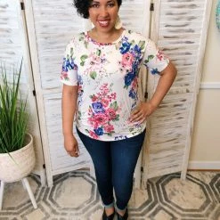 Iris & Rainbow New Arrivals #J938 Don't Cross Me Floral Top