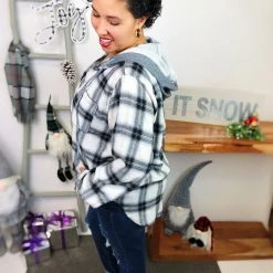Iris & Rainbow Boutique #L830 Your Must Have Plaid Hoodie