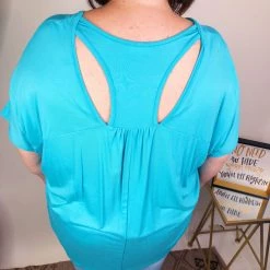 Iris & Rainbow Boutique New Arrivals #M622 Show My Cut Out Top (Ocean Blue)