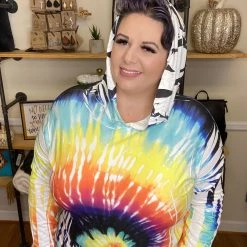 Iris & Rainbow Boutique #F59 Sunset Swirl Hooded Shirt New Arrivals