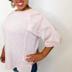 Iris & Rainbow Boutique K382 Blushing Vines Of Lace Sleeve Top