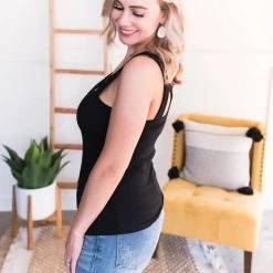 Iris & Rainbow Boutique New Arrivals #K452 Far Away Tank Top (Black)