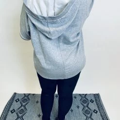 Iris & Rainbow Boutique New Arrivals #K451 Wicked Caged Distressed Hoodie (Heather Grey)