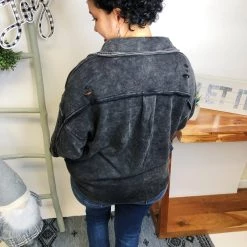 Iris & Rainbow Boutique #L542 Evening Blues Shacket