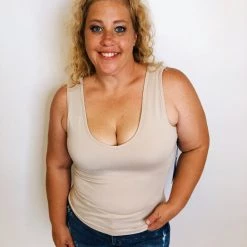 Iris & Rainbow Boutique #K104 Jack Of All Trades Tank Top (Tan)