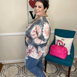 Iris & Rainbow Boutique New Arrivals #H642 Dandelion Burst Tie Dye Sweatshirt