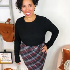 Iris & Rainbow Boutique #L201 Feeling Festive Plaid Dress (Black/Red)