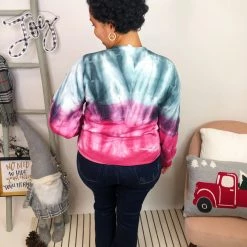 Iris & Rainbow Boutique New Arrivals #L290 Explosion Of Happiness Tie Dye POL Top (Passion Acai)