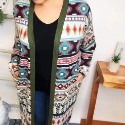 Iris & Rainbow Boutique #L530 Shapes Of You Aztec Cardigan New Arrivals