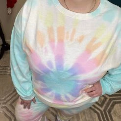 Iris & Rainbow Boutique New Arrivals #H730 Taste The Rainbow Swirl Sweatshirt