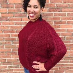 Iris & Rainbow Boutique #H50 Cherry Dolman Sweater