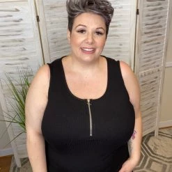 Iris & Rainbow Boutique #K238 Show Me Your Best Shot Sleeveless Top (BLACK)