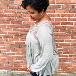 Iris & Rainbow Boutique #K625 Savannah's Favorite Long Sleeve Top (Faded Sage)