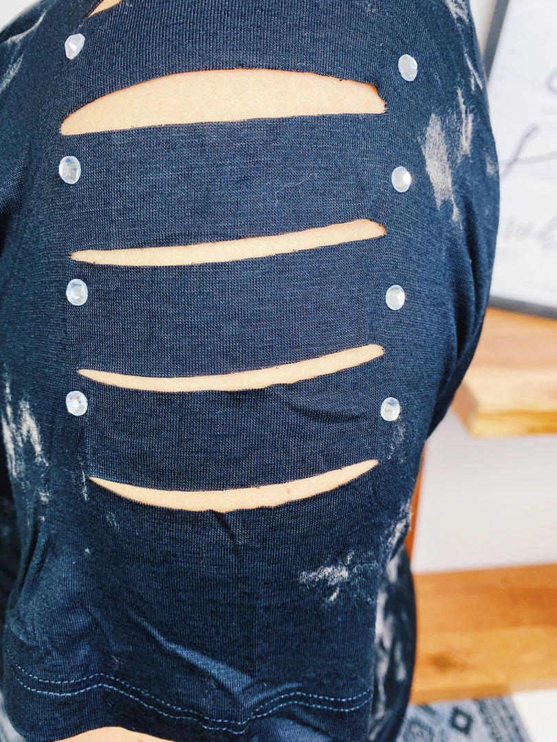 Iris & Rainbow Boutique New Arrivals #L918 Moonlight Tie Dye Top (Black/Grey) 6 Iris & Rainbow Boutique New Arrivals #L918 Moonlight Tie Dye Top (Black/Grey)