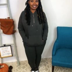 Iris & Rainbow Boutique #K877 Brush It Off Joggers (CHARCOAL) New Arrivals