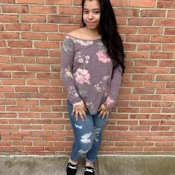 Iris & Rainbow Boutique #E2 Flora's Off Shoulder Floral Top (Burgundy) - FINAL SALE New Arrivals