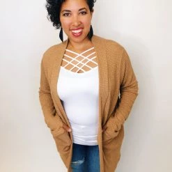 Iris & Rainbow Boutique #K318 Let's Grab A Latte Knit Cardigan New Arrivals