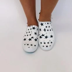 Iris & Rainbow Boutique New Arrivals #K184 Up In The Stars Slip On Blowfish Shoes (Off-White)