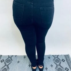 Iris & Rainbow Boutique #K514 Pretty And Wild On Leopard Patch Black Judy Blue Skinny Jeans