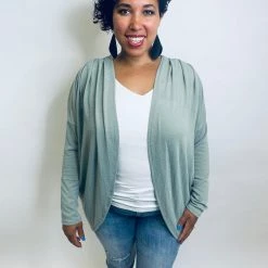 Iris & Rainbow Boutique #K465 Drifting On The Wind Cardigan (Sage) New Arrivals