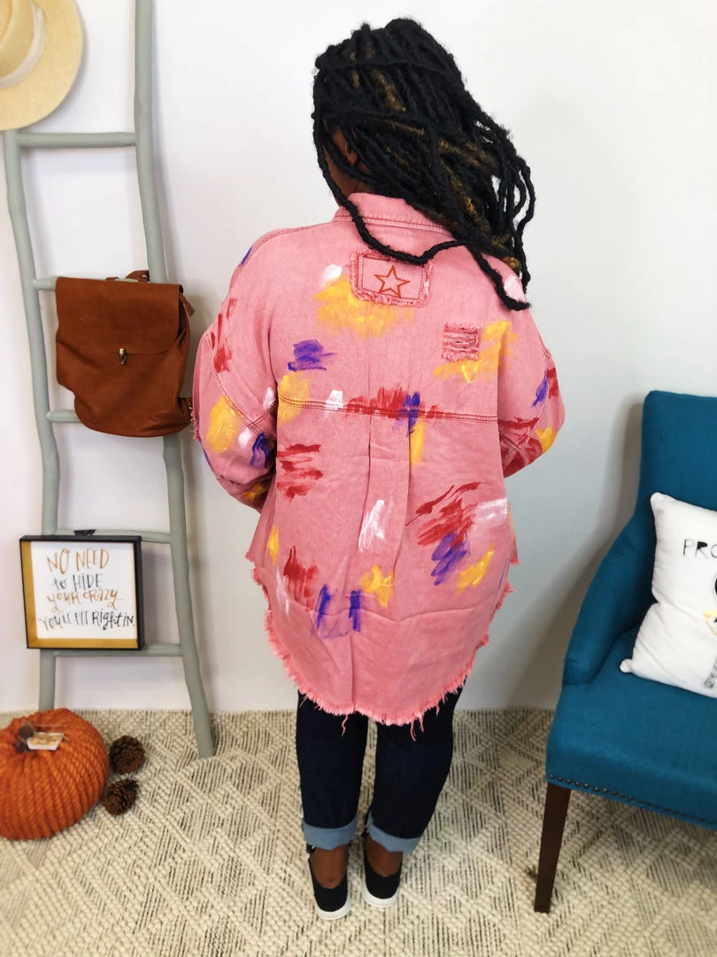Iris & Rainbow Boutique #K837 Painting Life In Color POL Jacket 9 Iris & Rainbow Boutique #K837 Painting Life In Color POL Jacket