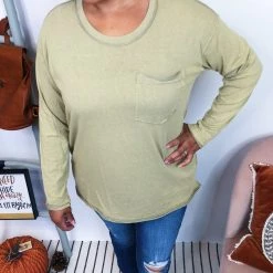 Iris & Rainbow Boutique #K958 Sweet Escape Long Sleeve Top (Olive)