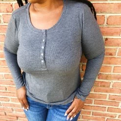 Iris & Rainbow Boutique #K662 Simply Sophisticated Long Sleeve Top (Charcoal) 11 Iris & Rainbow Boutique #K662 Simply Sophisticated Long Sleeve Top (Charcoal)