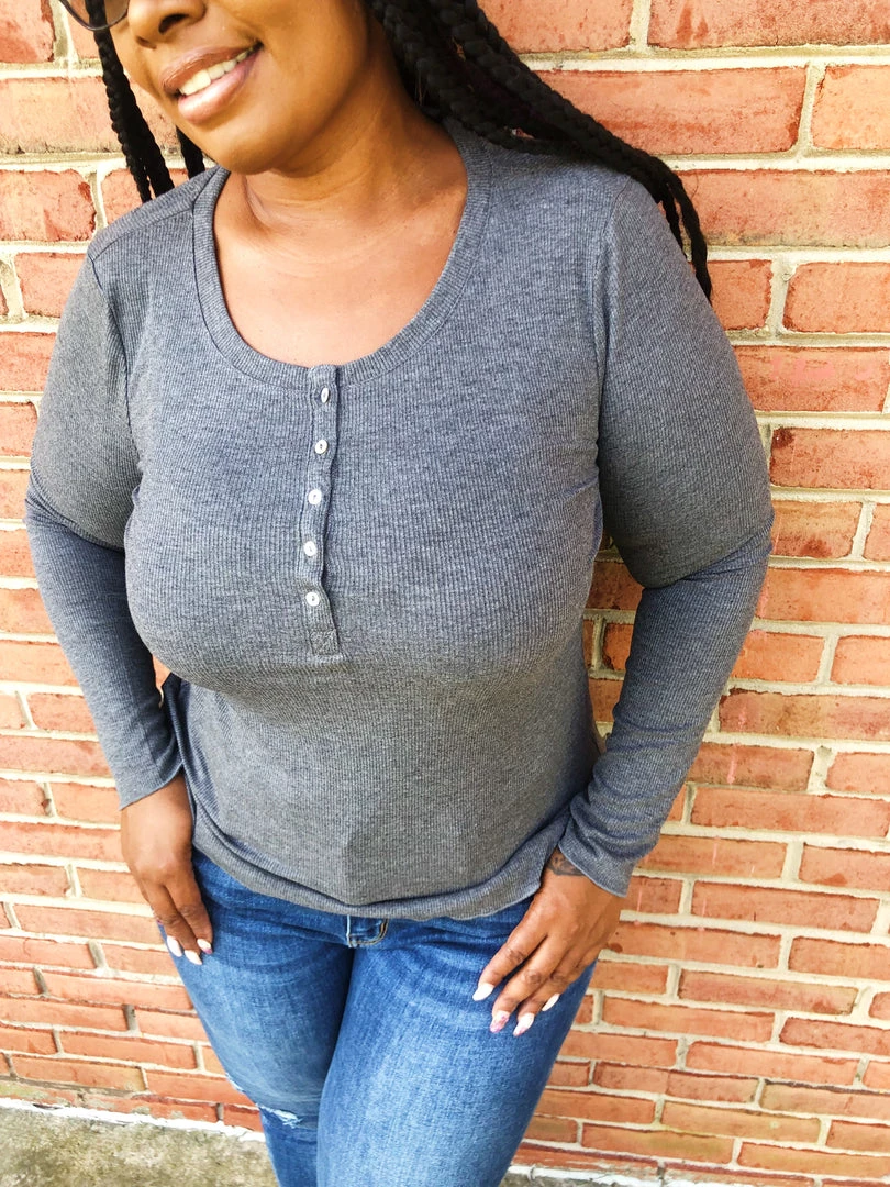 Iris & Rainbow Boutique #K662 Simply Sophisticated Long Sleeve Top (Charcoal) 5 Iris & Rainbow Boutique #K662 Simply Sophisticated Long Sleeve Top (Charcoal)