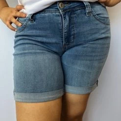 Iris & Rainbow Boutique #B159 Summer Dreams Cuffed Shorts (Medium Wash) New Arrivals