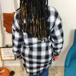 Iris & Rainbow Boutique #K864 Time For Plaid Button Down Top (WHITE/BLACK) New Arrivals