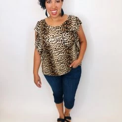 Iris & Rainbow Boutique #K331 Feisty Flutter Sleeve Top New Arrivals