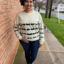 Iris & Rainbow Boutique New Arrivals #J430 Follow The Dotted Line Tie Dye Pullover