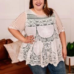 Iris & Rainbow Boutique #L9 Tune In To Lace Tunic New Arrivals