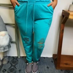 Iris & Rainbow Boutique #L525 A Savage Beginning Joggers (Seafoam) New Arrivals