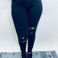 Iris & Rainbow Boutique #K514 Pretty And Wild On Leopard Patch Black Judy Blue Skinny Jeans