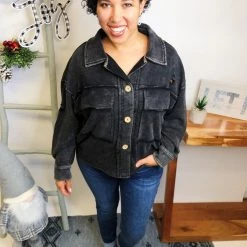 Iris & Rainbow Boutique #L542 Evening Blues Shacket